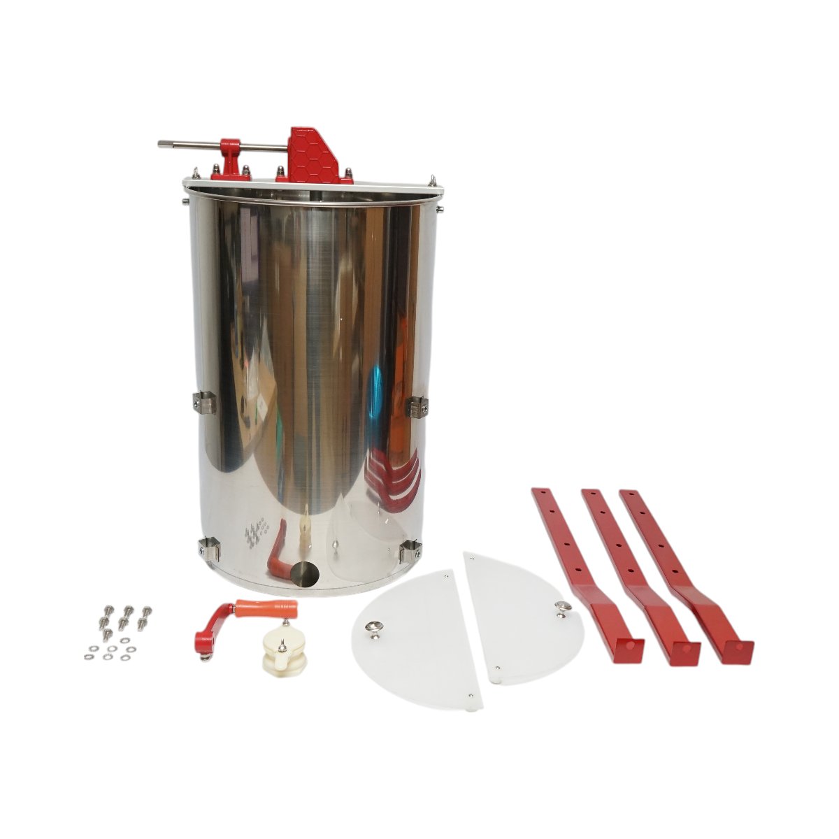Centrifuga manuala apicola, extractor miere din inox cu 3 rame